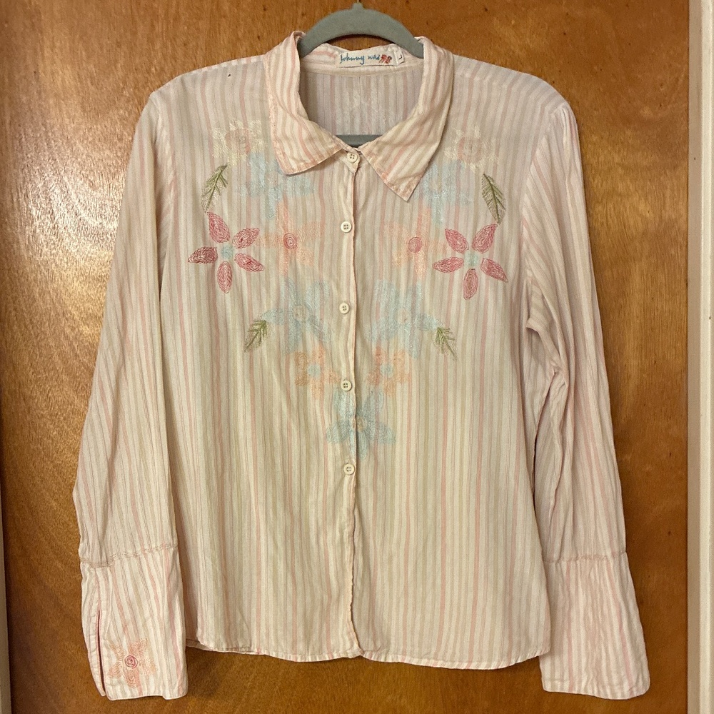 Johnny Was Button down Embroidered Top (Flaw)